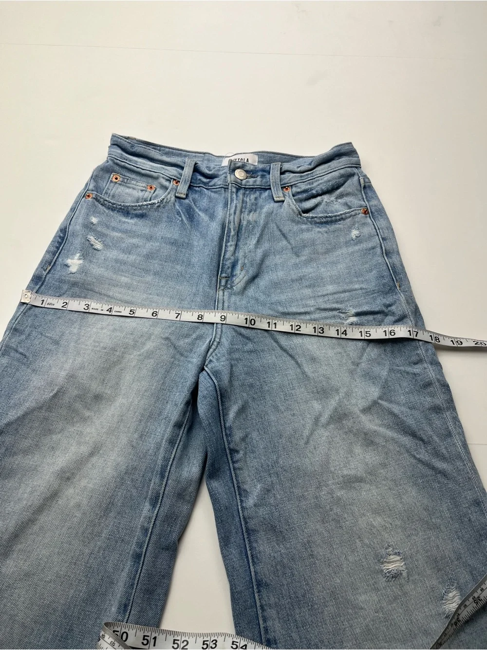 Pistola Women's Loretta High Rise Wide Leg Ankle Jean Size 24 Denim Frayed Hem